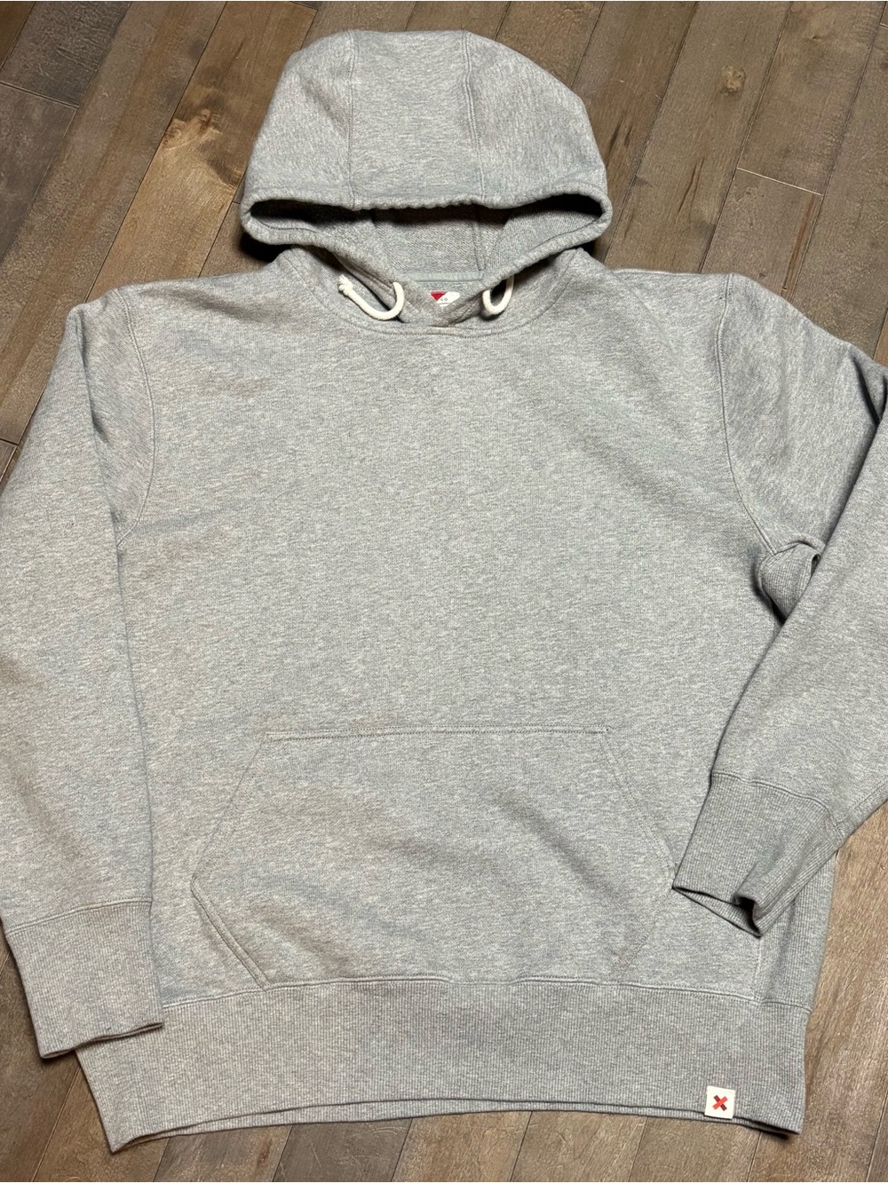 Best Made Co Hoodie Mens XL Gray Heavy Fleece Solid Logo Kangaroo Pocket